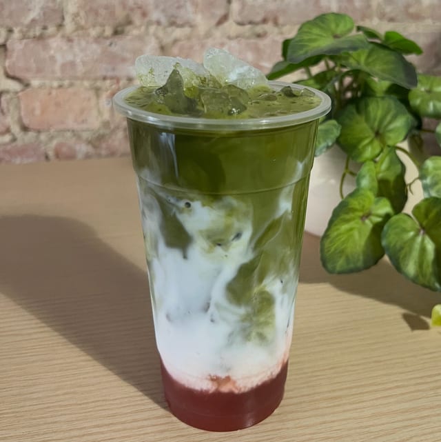Iced Strawberry Matcha.
